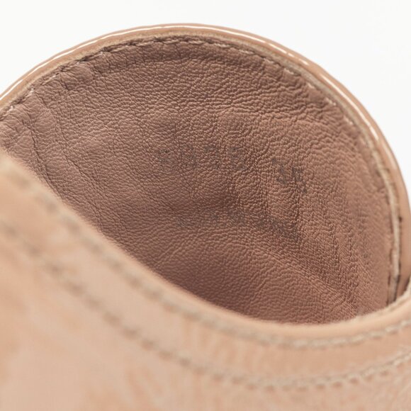 Miu Miu Nude Patent-Leather Cap-Toe Lace-Up Sneakers - Picture 12 of 12